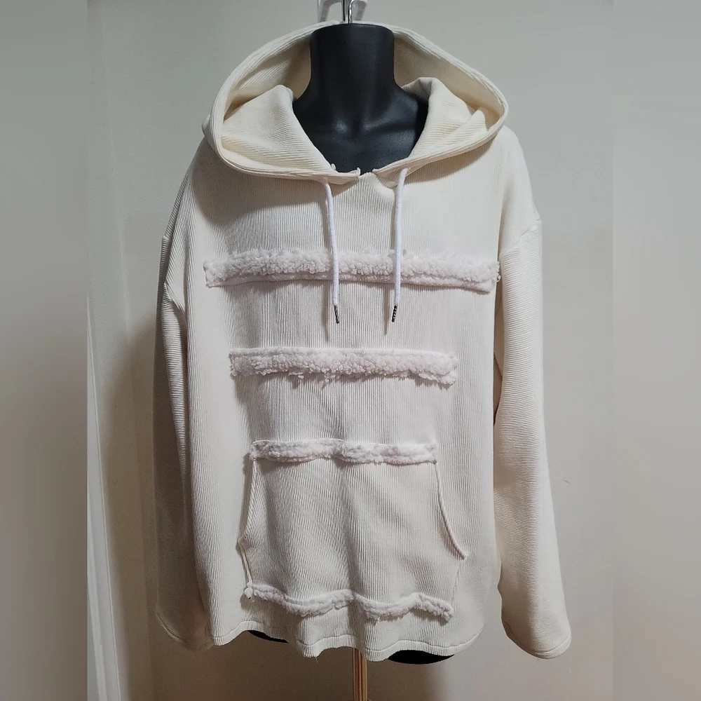 Cozy Cream Courdoroy Hoodie - Picture 1 of 9